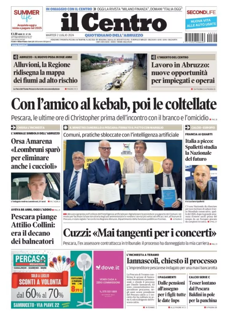 Prima-pagina-il centro-oggi-edizione-del-2024-07-02